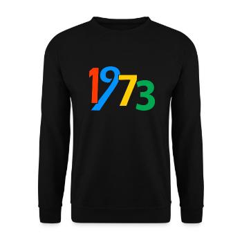 50. Geburtstag 1973 50 Jahre Geschenke für Männer Frauen - Unisex Pullover - Schwarz - Vorne - Alina (178cm) & Michal (187cm)