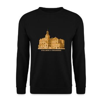 Stollberg Town Hall Erzgebirge District Town Saxony - Unisex Sweatshirt - black - Front - Alina (178cm) & Michal (187cm)