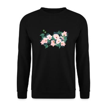 Fleurs minimalistes - Sweat-shirt Unisexe - noir - Devant - Alina (178cm) & Michal (187cm)