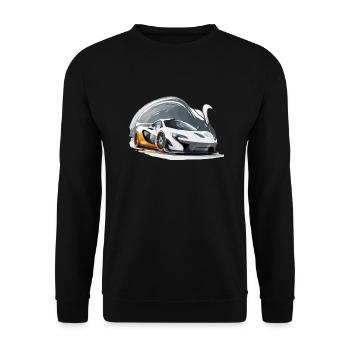 Der Sportwagen - Unisex Pullover - Schwarz - Vorne - Alina (178cm) & Michal (187cm)