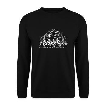Berge Kletterer Natur Abenteuer - Unisex Pullover - Schwarz - Vorne - Alina (178cm) & Michal (187cm)