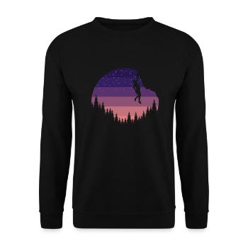 Klettern Klettern auf einem Felsen - Unisex Pullover - Schwarz - Vorne - Alina (178cm) & Michal (187cm)