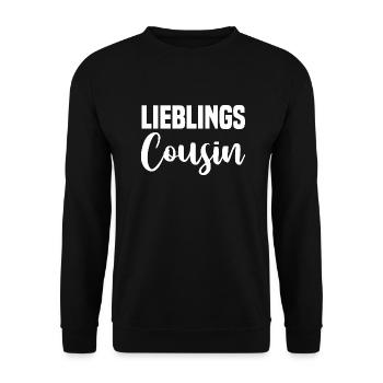Lieblings Cousin - Unisex Pullover - Schwarz - Vorne - Alina (178cm) & Michal (187cm)