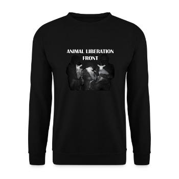 Animal Liberation Front Sheep Rescue - Unisex Sweatshirt - black - Front - Alina (178cm) & Michal (187cm)