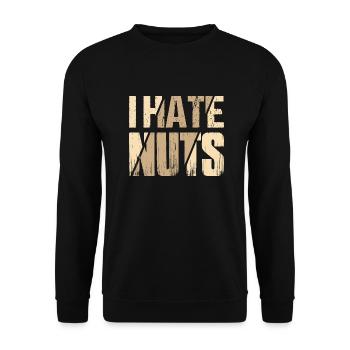 I Hate Nuts Awareness Nut Allergic - Unisex Pullover - Schwarz - Vorne - Alina (178cm) & Michal (187cm)