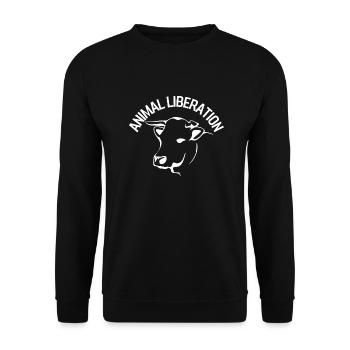 Vache de libération animale - Sweat-shirt Unisexe - noir - Devant - Alina (178cm) & Michal (187cm)