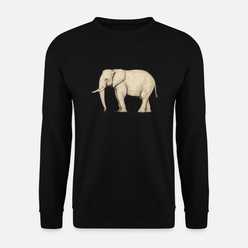 Elephant plain lines - Unisex Sweatshirt - black