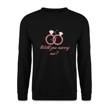 RING - Unisex Pullover - Schwarz - Vorne - Alina (178cm) & Michal (187cm)