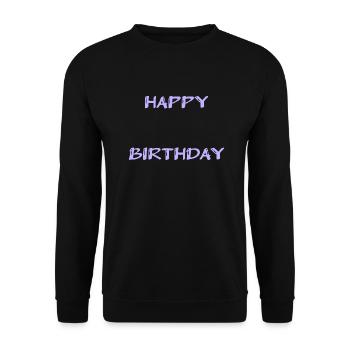 ALLES GUTE ZUM GEBURTSTAG. ALLES GUTE ZUM GEBURTSTAG. JAHRESTAG. - Unisex Pullover - Schwarz - Vorne - Alina (178cm) & Michal (187cm)