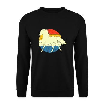 Vintage Retro Horse Sunset For Horse Lovers - Unisex Sweatshirt - black - Front - Alina (178cm) & Michal (187cm)