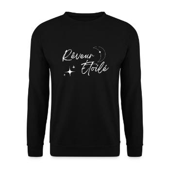 Rêveur étoilé - Sweat-shirt Unisexe - noir - Devant - Alina (178cm) & Michal (187cm)