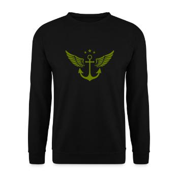 Ailes d’ancrage - Sweat-shirt Unisexe - noir - Devant - Alina (178cm) & Michal (187cm)