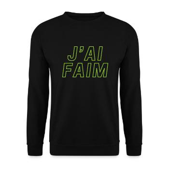 j'ai faim - Sweat-shirt Unisexe - noir - Devant - Alina (178cm) & Michal (187cm)