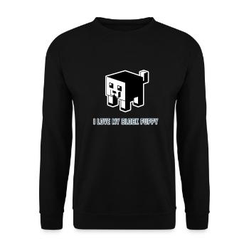 I love my Block Puppy: Cubic Dog - Unisex Sweatshirt - black - Front - Alina (178cm) & Michal (187cm)