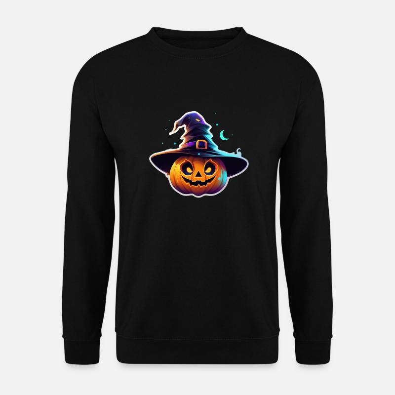 Halloween - Kürbis Hexenhut - Unisex Pullover - Schwarz