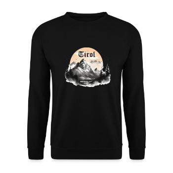 Tyrol with mountains, gift idea Tirol Design - Unisex Sweatshirt - black - Front - Alina (178cm) & Michal (187cm)