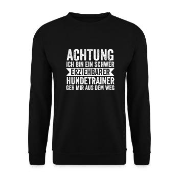 Hundetraining Hund Hundeschule Hundetrainer - Unisex Pullover - Schwarz - Vorne - Alina (178cm) & Michal (187cm)