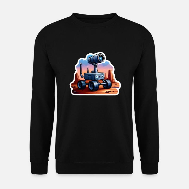 Mars-Rover inspirierter Sticker, Comic Stil - Unisex Pullover - Schwarz