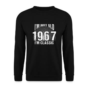 Vintage 1967 rétro 57 ans - je ne suis pas vieux, - Sweat-shirt Unisexe - noir - Devant - Alina (178cm) & Michal (187cm)