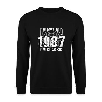 Vintage 1987 Retro 37 Years Old - I'm Not Old, - Unisex Sweatshirt - black - Front - Alina (178cm) & Michal (187cm)