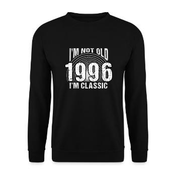 Vintage 1996 rétro 28 ans - je ne suis pas vieux, - Sweat-shirt Unisexe - noir - Devant - Alina (178cm) & Michal (187cm)