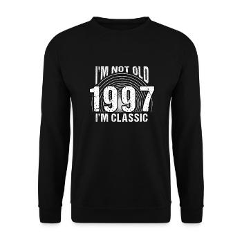Vintage 1997 rétro 27 ans - je ne suis pas vieux, - Sweat-shirt Unisexe - noir - Devant - Alina (178cm) & Michal (187cm)