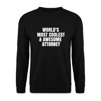 World's most coolest and awesome attorney - Unisex Sweatshirt - black - Front - Alina (178cm) & Michal (187cm)