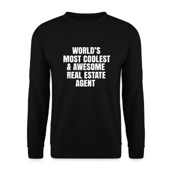 World's most coolest and awesome real estate agent - Unisex Sweatshirt - black - Front - Alina (178cm) & Michal (187cm)