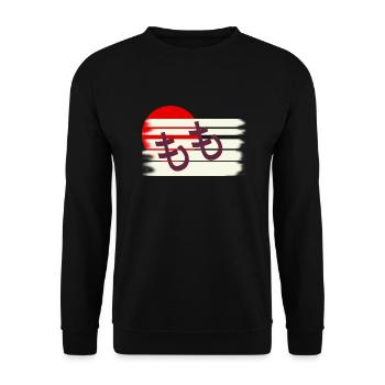 Momo Japanese Language - Unisex Sweatshirt - black - Front - Alina (178cm) & Michal (187cm)