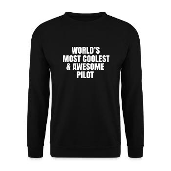 World's most coolest and awesome pilot - Unisex Sweatshirt - black - Front - Alina (178cm) & Michal (187cm)