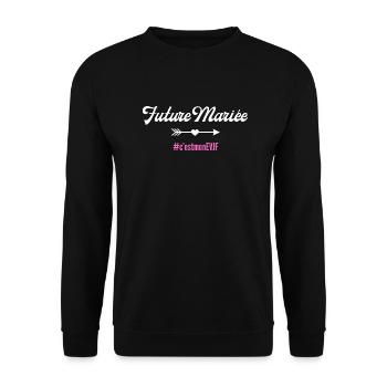 Bride-to-be - passendes T-Shirt - Unisex Pullover - Schwarz - Vorne - Alina (178cm) & Michal (187cm)