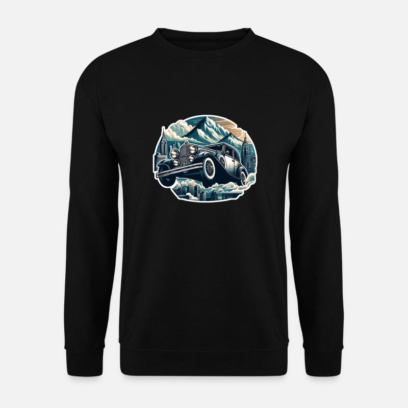 Amerikanischer Oldtimer und Sportwagen - Unisex Pullover - Schwarz