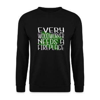 gift idea apprentice forester felling humor - Unisex Pullover - Schwarz - Vorne - Alina (178cm) & Michal (187cm)