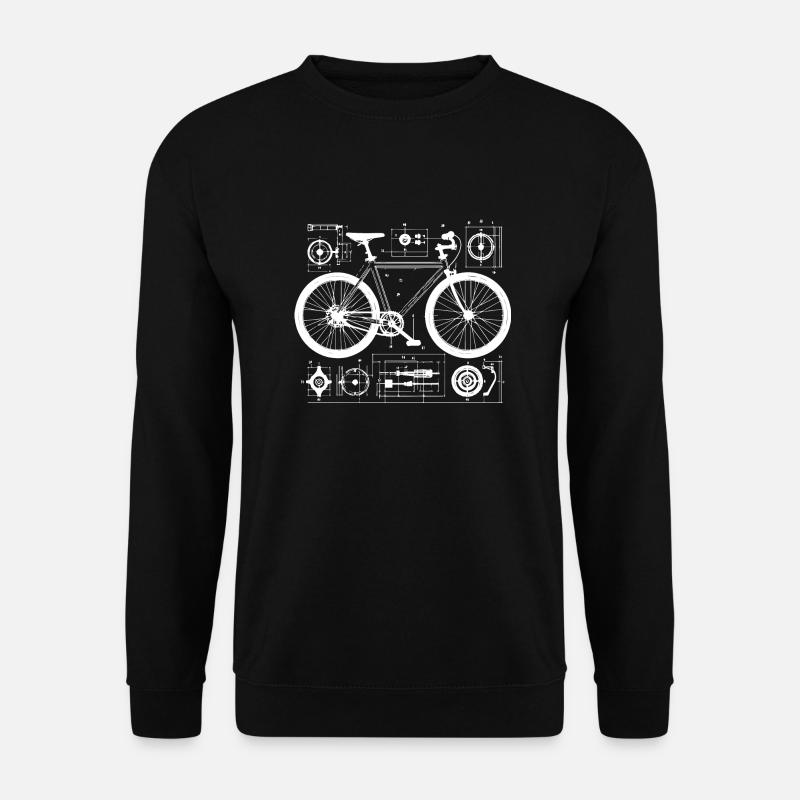 bicycle wireframe drawing - Unisex Sweatshirt - black