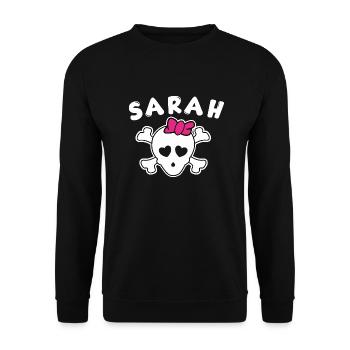 Piratin Sarah Design für Mädchen und Frauen - Unisex Pullover - Schwarz - Vorne - Alina (178cm) & Michal (187cm)