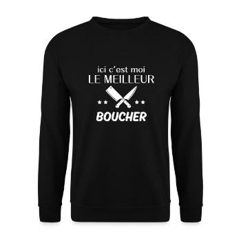 ICH BIN DER BESTE BOUICHER - Unisex Pullover - Schwarz - Vorne - Alina (178cm) & Michal (187cm)