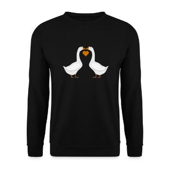 oie Cœur - Sweat-shirt Unisexe - noir - Devant - Alina (178cm) & Michal (187cm)