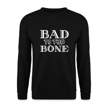 Schlecht bis auf die Knochen T-Shirt - Unisex Pullover - Schwarz - Vorne - Alina (178cm) & Michal (187cm)