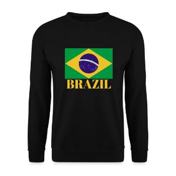 Vintage C’est dans mon ADN Brésil Drapeau BRÉSILIEN BRÉSIL - Sweat-shirt Unisexe - noir - Devant - Alina (178cm) & Michal (187cm)