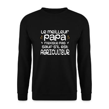 Den besten Vater gibt es nur, wenn er ein Bauer ist - Unisex Pullover - Schwarz - Vorne - Alina (178cm) & Michal (187cm)