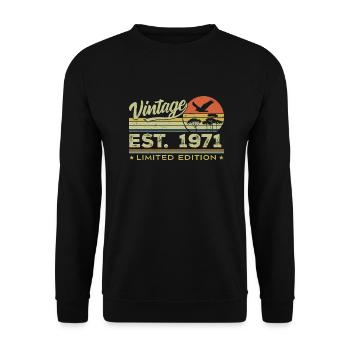 Vintage 1971 Awesome Since 1971 Gift 1971 Retro - Unisex Sweatshirt - black - Front - Alina (178cm) & Michal (187cm)