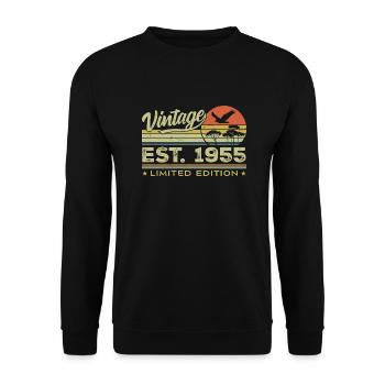 Vintage 1955 Génial Depuis 1955 Cadeau 1955 Rétro - Sweat-shirt Unisexe - noir - Devant - Alina (178cm) & Michal (187cm)