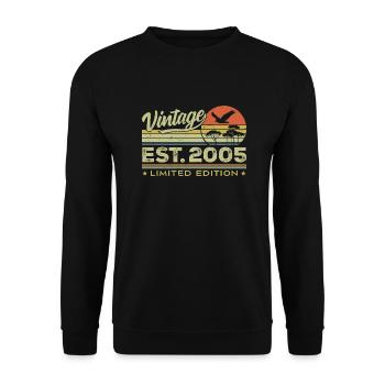 Vintage 2005 Génial Depuis 2005 Cadeau 2005 Rétro - Sweat-shirt Unisexe - noir - Devant - Alina (178cm) & Michal (187cm)