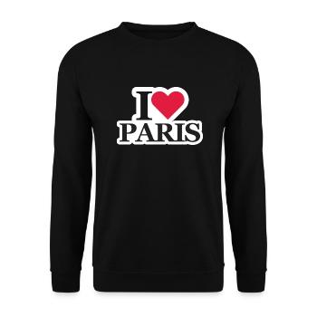 I Love Paris - Unisex Pullover - Schwarz - Vorne - Alina (178cm) & Michal (187cm)