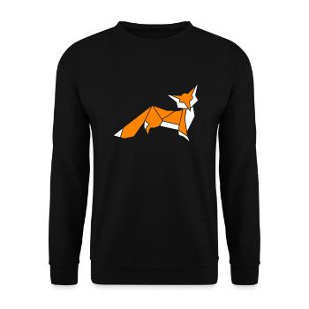 little fox origami - Unisex Sweatshirt - black - Front - Alina (178cm) & Michal (187cm)