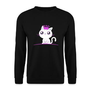 Chaton Princesse Chat Chats Enfants Bébé - Sweat-shirt Unisexe - noir - Devant - Alina (178cm) & Michal (187cm)