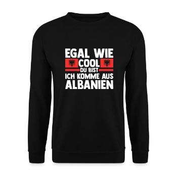 Albaner Albanisch Albanien - Unisex Pullover - Schwarz - Vorne - Alina (178cm) & Michal (187cm)