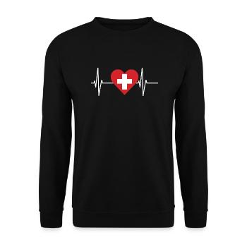 Schweiz - Unisex Pullover - Schwarz - Vorne - Alina (178cm) & Michal (187cm)