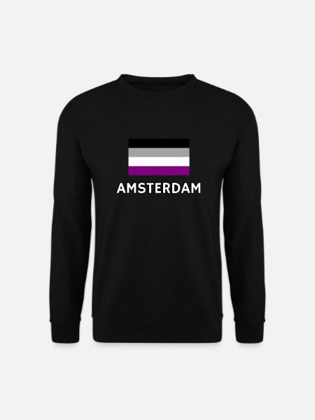Asexuality Pride Flag Amsterdam - Unisex Sweatshirt - black