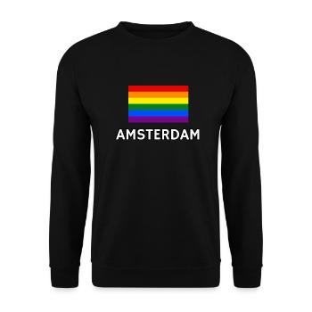 Drapeau de la fierté d’Amsterdam - Sweat-shirt Unisexe - noir - Devant - Alina (178cm) & Michal (187cm)